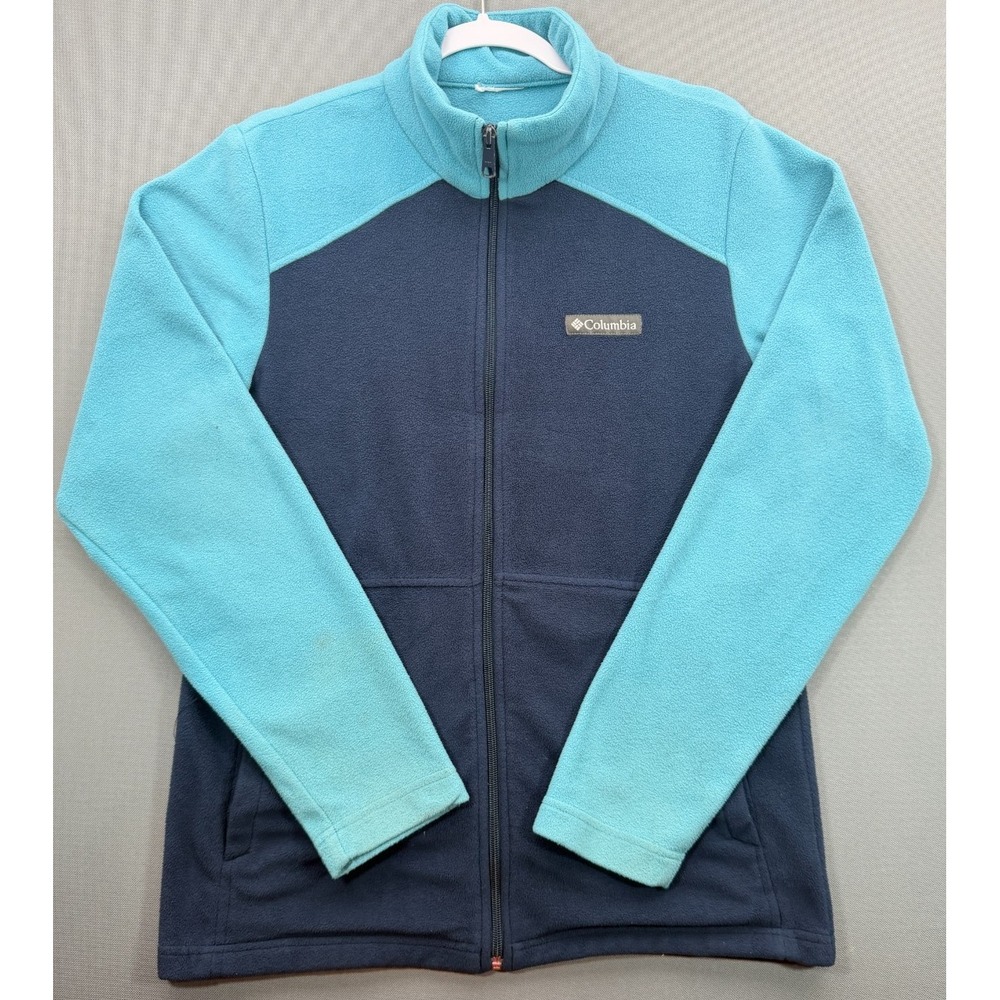 Columbia Steens Mountain Full Zip Fleece Jacket Teal Navy Blue XM2859 | Mens Med